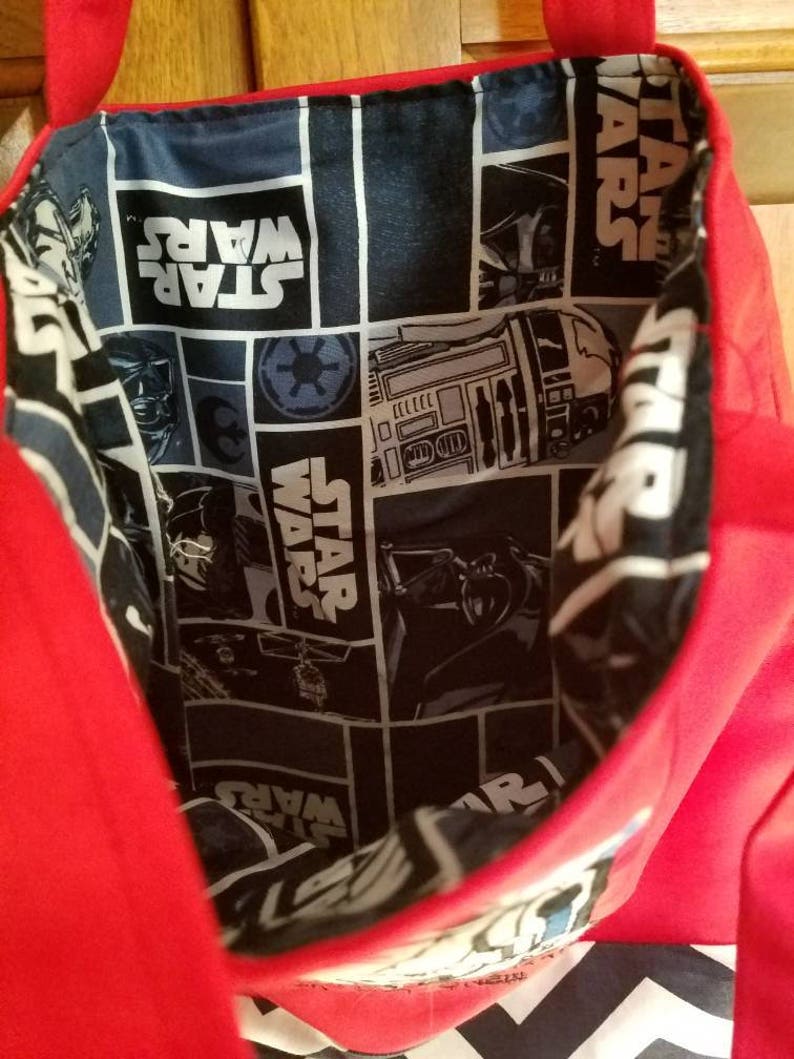 Tote Bag for Kids Bookbag Star Wars Birthday Present Reversible Bag Personalized Star Wars Tote Bag Canvas Tote Bag R2D2 Tote Bag
