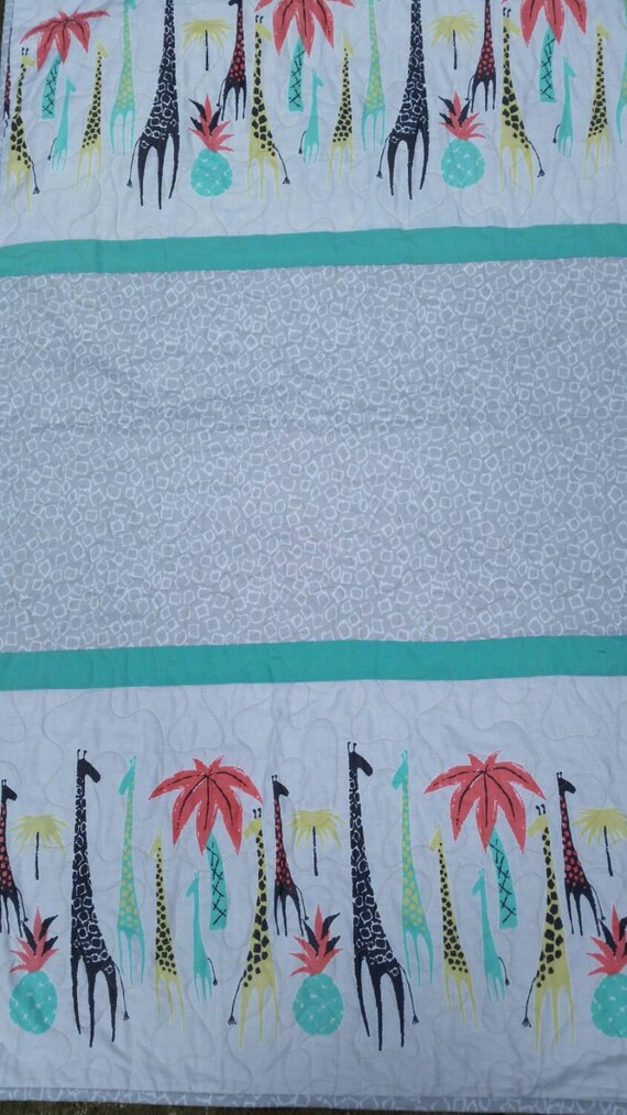 Giraffe Crib Nursery Jungle Theme Nursery Coral Gray Teal Etsy