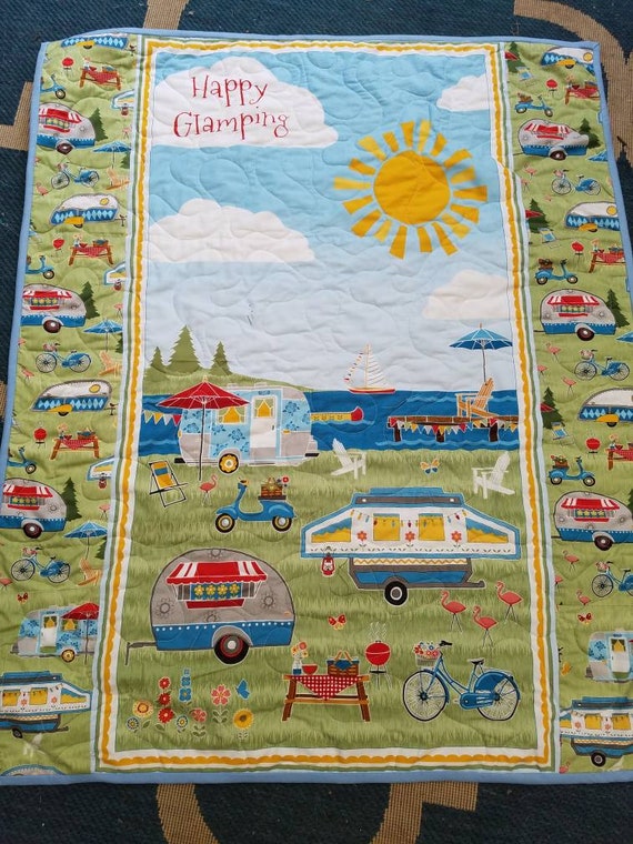 Camping Theme Quilt Camping Nursery Nature Crib Nursery RV Etsy
