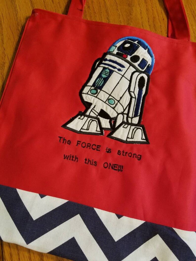 Tote Bag for Kids Bookbag Star Wars Birthday Present Reversible Bag Personalized Star Wars Tote Bag Canvas Tote Bag R2D2 Tote Bag