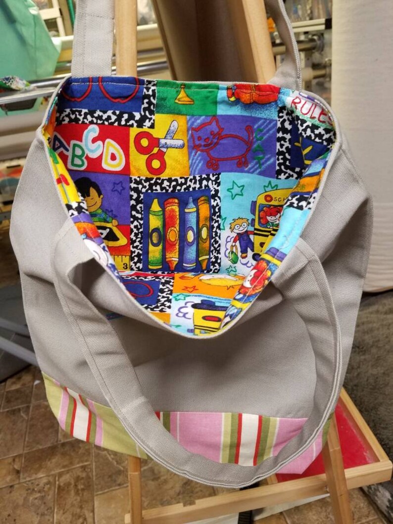 Birthday Reversible Bag Preschool Tote Tote Bag for Kids Personalized Kids Tote Bag Kindergarten Tote Canvas Tote Bag School Tote