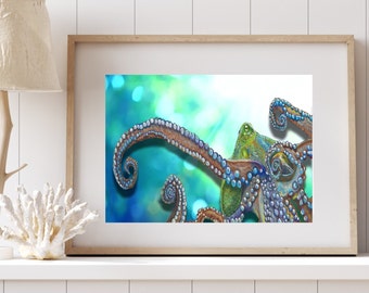 Coastal Living Room Wall Decoration Nautical Nursery Wall Art Octopus Decor for Bathroom Ocean-Themed Bedroom Wall Hanging Nautical Office