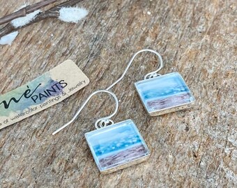 Beach Dangle Earring Ocean Sand Earring Handmade Lightweight Beach Jewelry Travel Everyday Beach Earring Beach Lover Gift Ocean Lover Gift