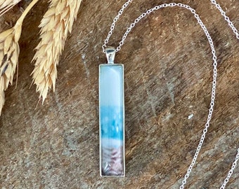 Ocean Pendant Necklace Summer Beach Jewelry Boho  Sand Ocean Necklace Long Casual Handmade Ocean Necklace Beach Lover Gift Ocean Lover Gift