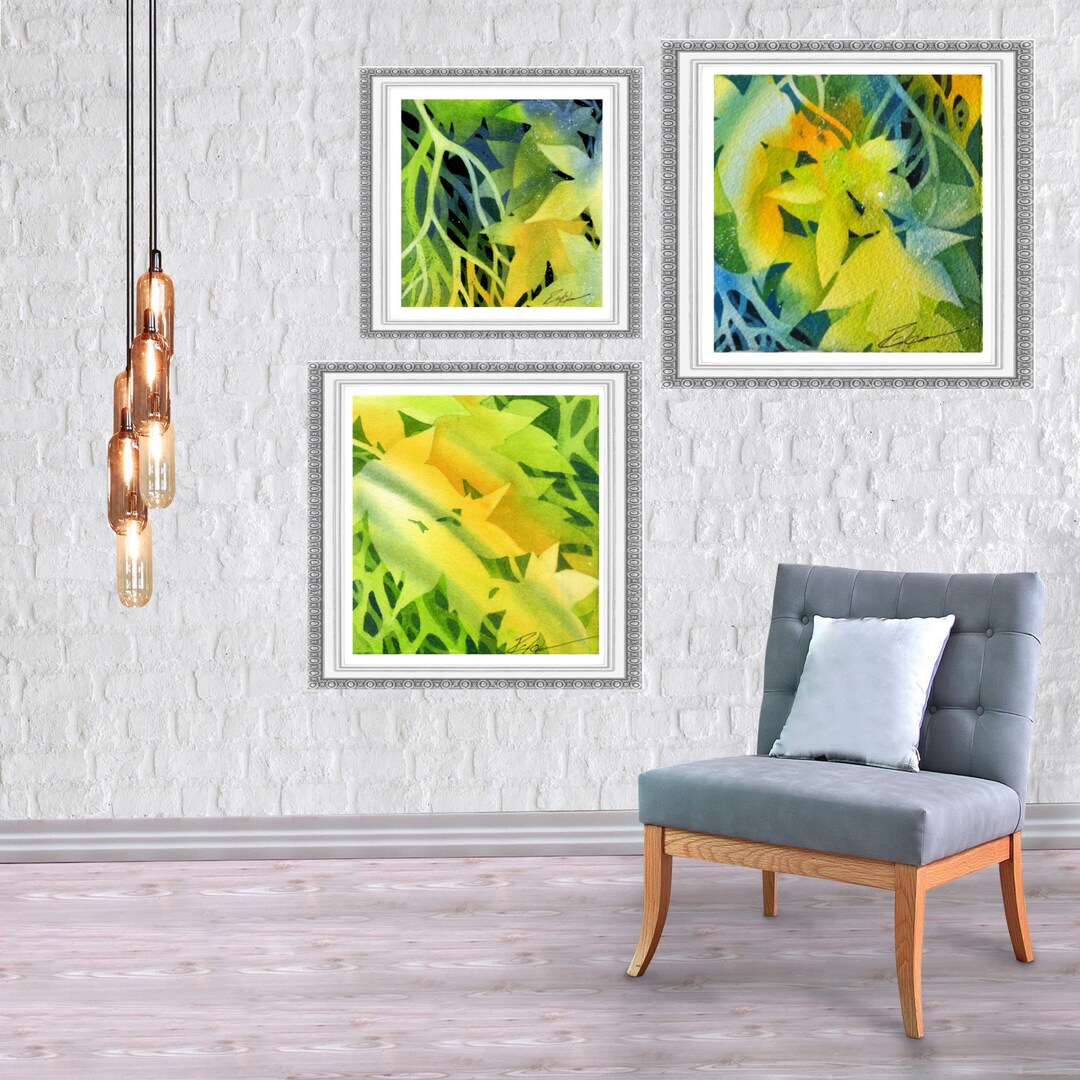 Botanical Gallery Wall Art Set Modern Wall Art Print Set Etsy