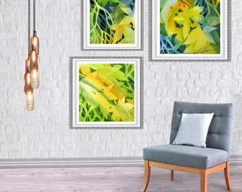 Botanical Gallery Wall Art Set Modern Wall Art Print Set Living Room Watercolor Set of 3 Landscape Art For Contemporary Home Decor Gift Sets