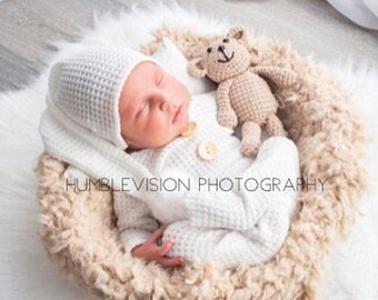 newborn sleeper and hat set