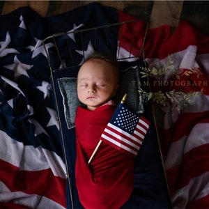 American Flag Wrap, Baby American Flag Photo Prop, American Flag Layering Fabric, USA Flag Baby Photo, Patriotic Flag Basket Stuffer image 2