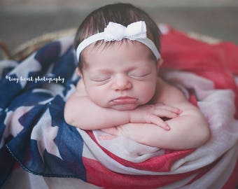 American Flag Wrap, Baby American Flag Photo Prop, American Flag Layering Fabric, USA Flag Baby Photo, Patriotic Flag Basket Stuffer