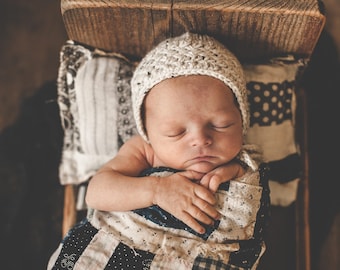 beige newborn hat, oatmeal newborn hat, newborn bonnet, knit newborn hat, newborn boy photo prop, baby photo prop hat, beige baby hat