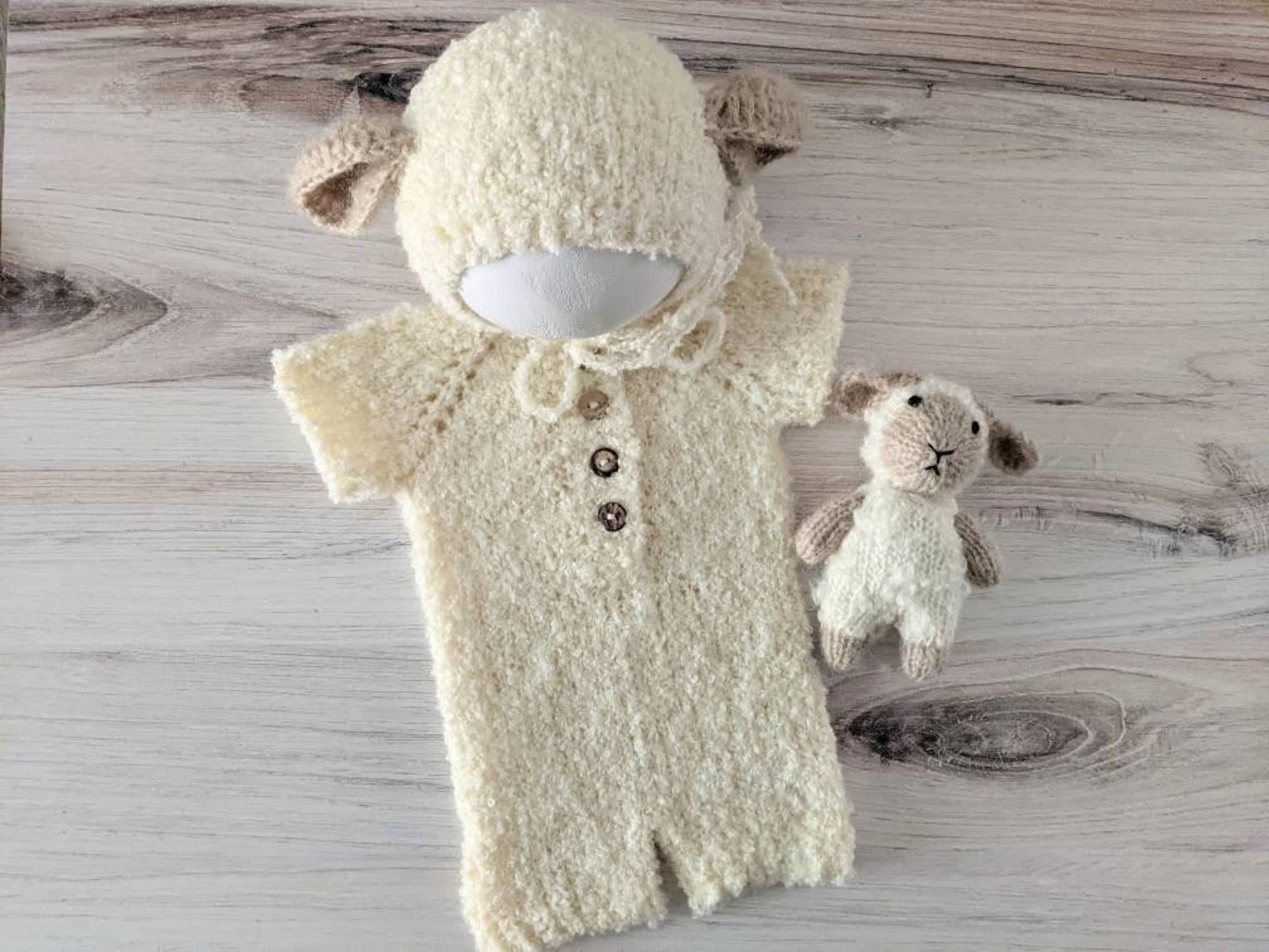 Newborn Lamb Outfit Baby Lamb Hat Set Newborn Lamb Photo Etsy