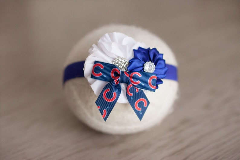 Chicago Cubs Baby Headband Chicago Cubs Newborn Headband Great Baby Photo Prop Chicago Cubs Headband