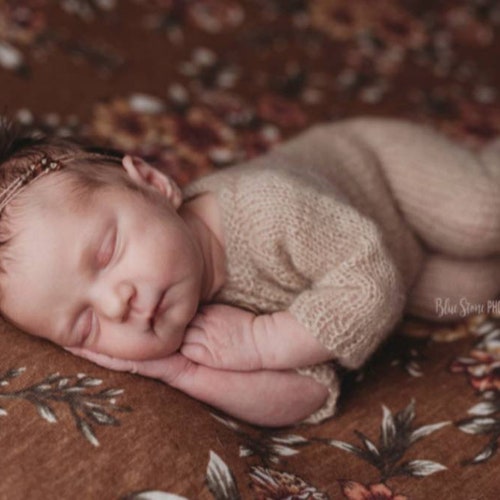 Knitted Romper Sleeper for Newborn Teddy Bear Outfit Photo Etsy