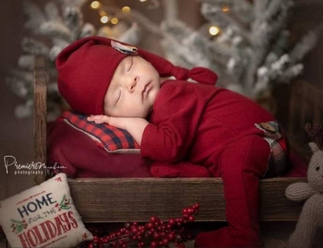 Red Newborn Sleeper Set, Red Newborn Set, Red Newborn Outfit, Red