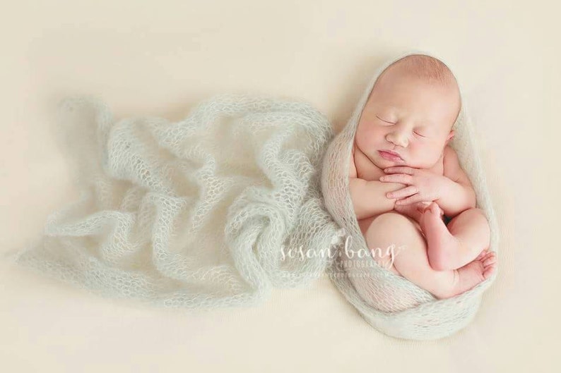 GOLD or PURPLE Mohair Wrap, knit Newborn Wrap, Mohair Wrap, Mohair Newborn Wrap, Mohair Layer, Neutral Layering Blanket, Baby Photo Prop image 5