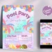 Printable Watercolor Pool Party Birthday Invitation