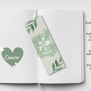 Printable Bookmark Template for Book Lovers, Floral Customizable ...
