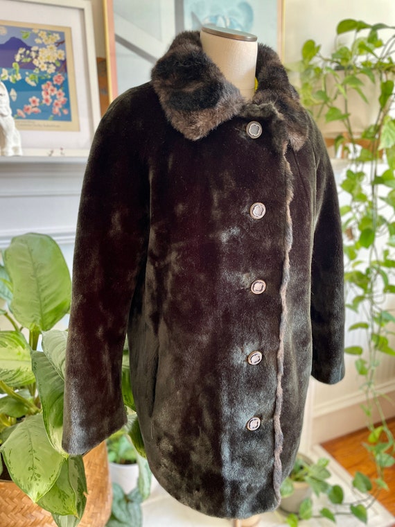 Vintage 1960's Borgazia Faux Fur Teddy Bear Dark Blacâ¦ - Gem
