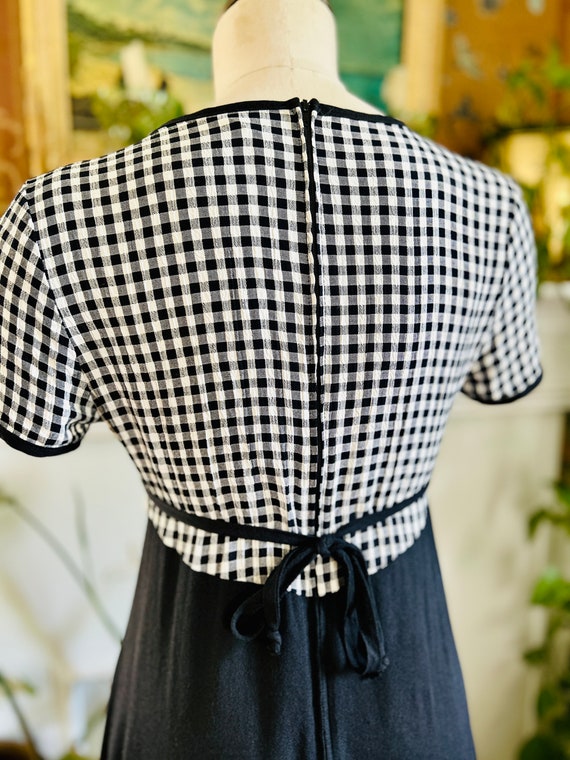 Vintage 1990s Black and White Gingham Mini Dress … - image 6