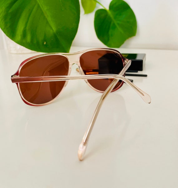 Vintage Dead-stock 1970s Brown Aviator Sunglasses… - image 6