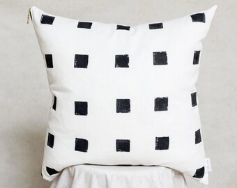 Hand Painted BLOCK Cushion Cover - 22"