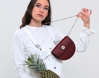 Sac de taille Pinatex, sac banane pour femme, sac de hanche en cuir Vegan