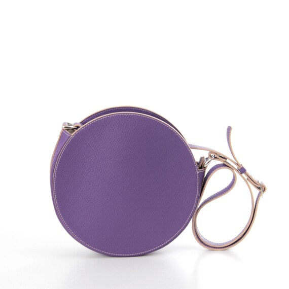 round leather crossbody bag