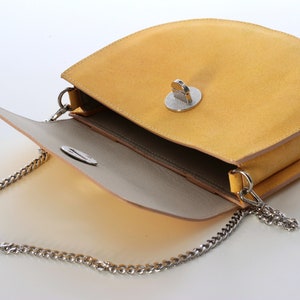 Leather fanny pack, Yellow leather belt bag for women, womens waist bag image 5