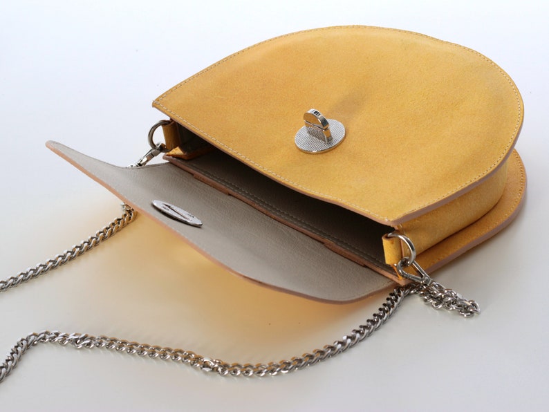 Leather fanny pack, Yellow leather belt bag for women, womens waist bag image 5