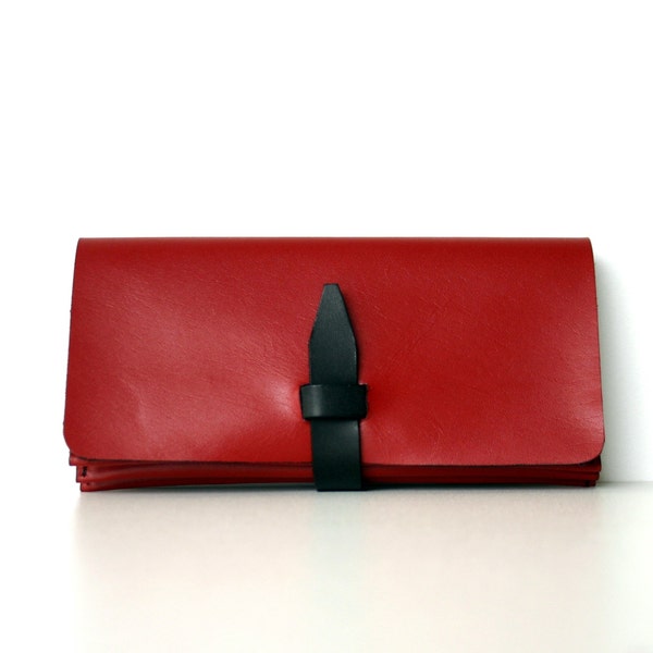 Dark red leather wallet, iPhone wallet, leather pouch, carry all wallet, wallet for women