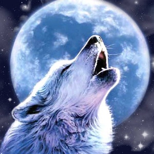 Wolf Howling At The Moon Cross Stitch Pattern