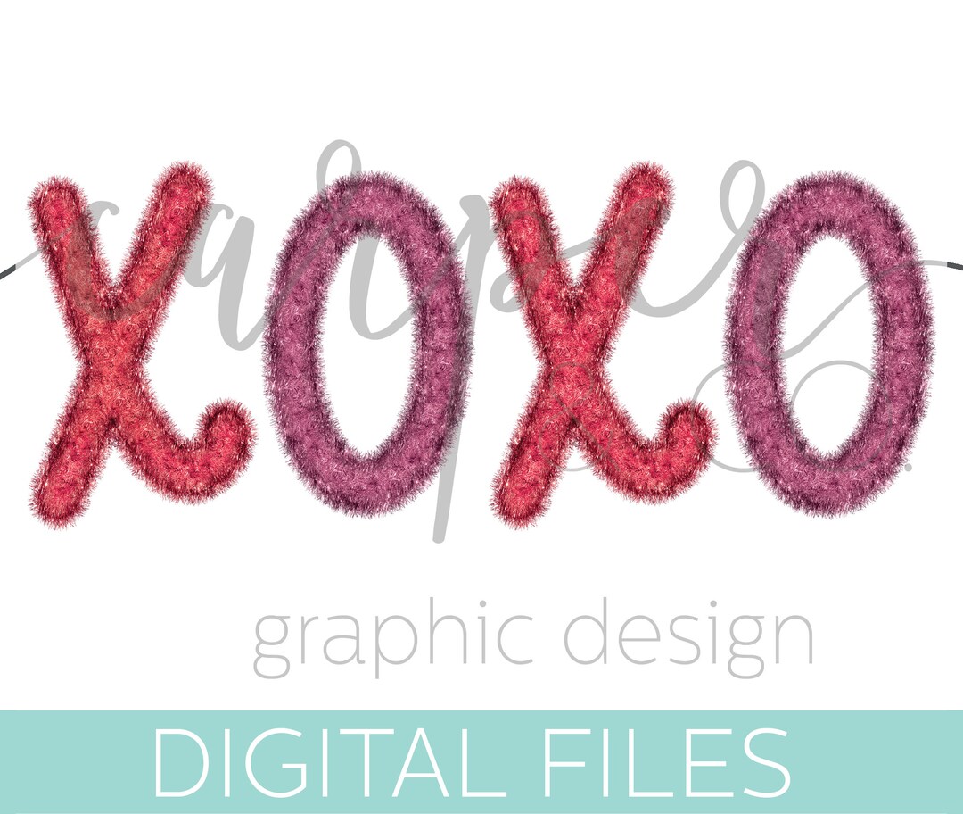 XOXO Valentines Day Tinsel Sublimation File Png - Etsy