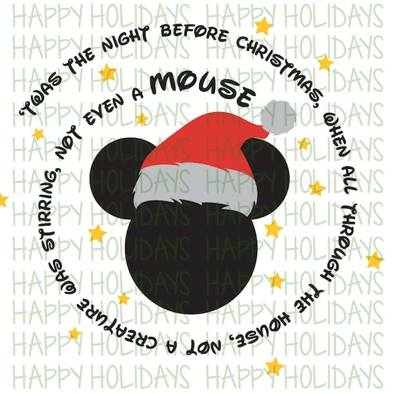 Download Twas The Night Before Christmas Mickey Sublimation Svg Etsy