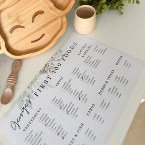 Personalised 100 First Foods Weaning Chart, Baby Food Tracker, Printable First Food Tracker, Baby Food Checklist, Baby First Foods Chart, 100 First Foods Chart