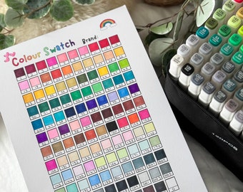 Page de test couleur à colorier à imprimer - 120 nuanciers | Nuancier pour coloriage adulte