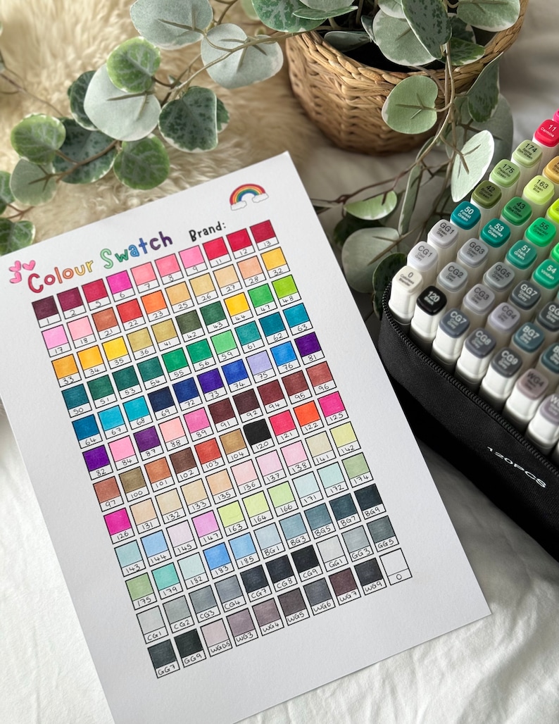Color Swatch Test Printable Colour Test Page for Colouring - 120 Colour Swatches ...