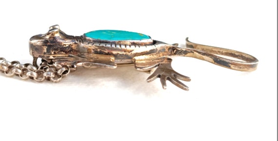 Signed Ben Ration Lizard Gecko Turquoise Sterling… - image 5