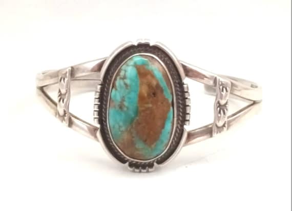 Elsie Yazzie Vintage Navajo Turquoise Sterling Silver Ring Native American Old Elsie Yazzie Vintage Navajo Turquoise Sterling Silver Ring Native American Old