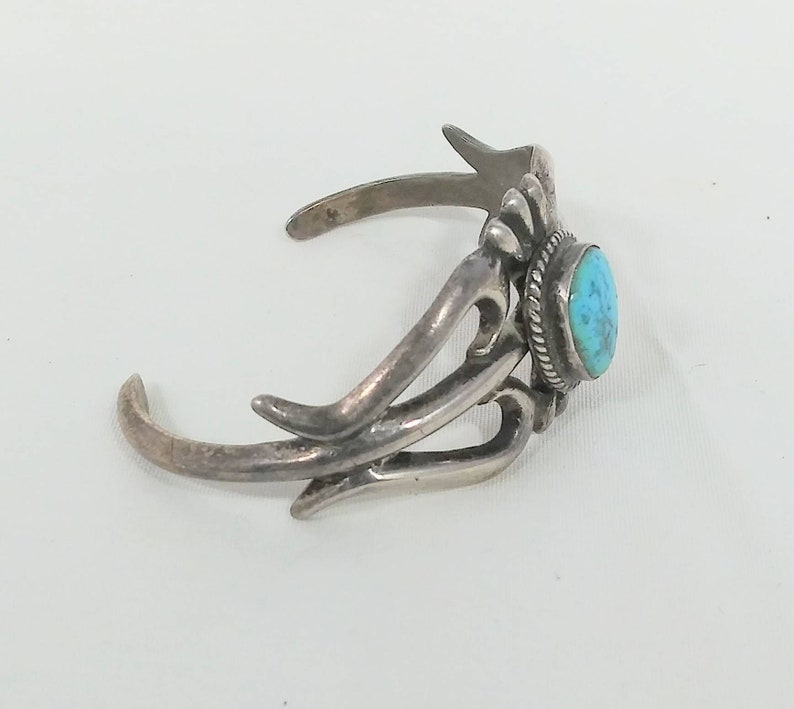 Signed Chee Native American Sand Cast Sterling 925 Bracelet Cuff