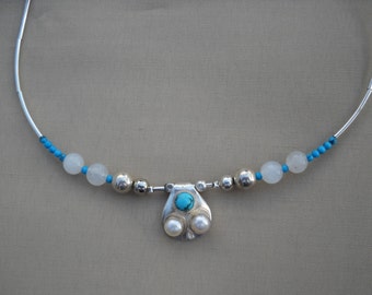 Artisan Original design sterling and turquoise necklace