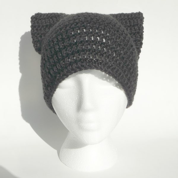 Patrón de gorro de gato a crochet Patrón de gorro de gato a crochet Gorro de orejas de gato para cosplay de anime Gorro de gato Disfraz de gato Gorro de animal Gorro de gatito Orejas de gatito Gorro hipster indie