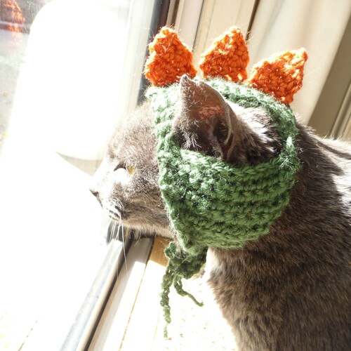 Cat Hat Crochet Pattern Hat for Cat Halloween Costume Dinosaur - Etsy