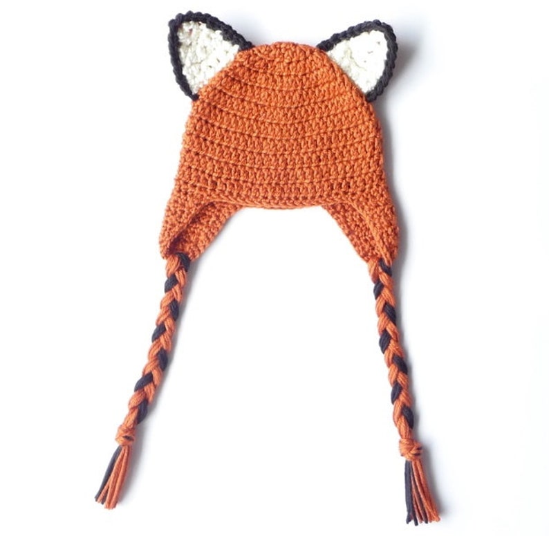 Crochet Fox Hat Crochet Pattern Crochet Earflap Hat Pattern Crochet Ear Flap Hat Baby Earflap Hat Animal Ear Flap Hat Baby Ear Flap Hat image 3