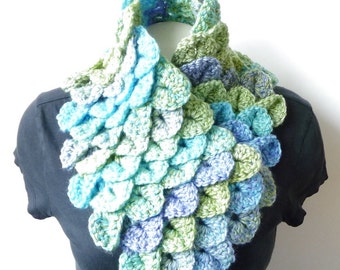 Patrón de bufanda tipo cuello a crochet, punto cocodrilo, calentador de cuello a crochet, bufanda infinita, calentador de cuello a crochet estilo sirena, bufanda gruesa y voluminosa