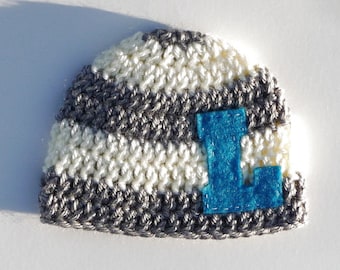 Baby Shower Gift Crochet Pattern Personalized Baby Gift Personalized Baby Items Personalized Baby Boy Monogrammed Gifts Monogram Beanie Hat