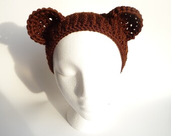 Headband Ear Warmer Crochet Pattern Bear Ears Headband Earwarmer Cosplay Bear Ears Bear Costume Bear Hat Child Teen Adult Halloween Costume