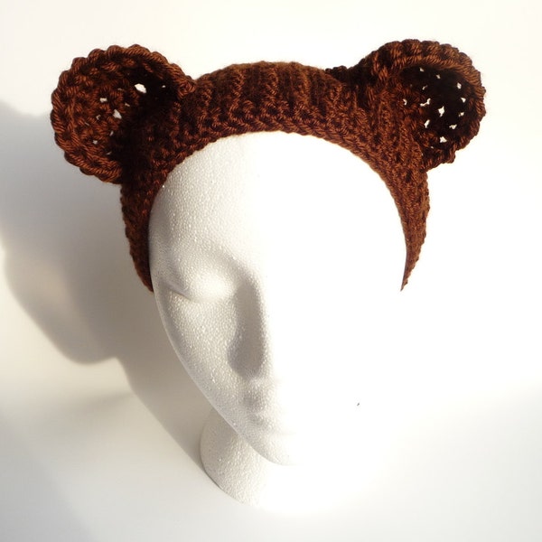 Headband Ear Warmer Crochet Pattern Bear Ears Headband Earwarmer Cosplay Bear Ears Bear Costume Bear Hat Child Teen Adult Halloween Costume