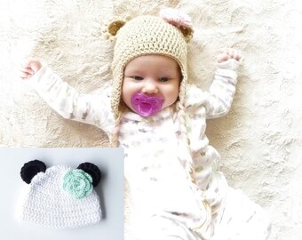 Gehaakt berenmutsje patroon berenmutsje Gehaakt patroon gehaakte oorklepmutsje patroon oorklepje Babymutsje mutsje met oorkleppen Damesoorklepje mutsje PDF