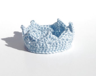 Motif couronne au crochet pour bébé garçon Bonnet pour bébé garçon Bonnet pour bébé garçon, Couronne de prince pour nouveau-né Réglable pour bébé garçon, Couronne au crochet, accessoire photo pour bébé fille