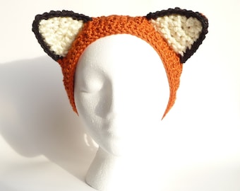 Crochet Fox Hat Pattern Crochet Pattern Adult Fox Hat Crochet Animal Headband Animal Hat Adult Animal Hat Childrens Hat Childrens Headband